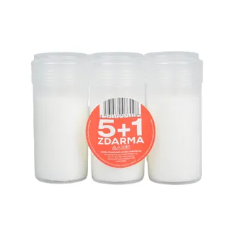 Paraffinkerze 5+1 GRATIS, weiß 6 x 80g