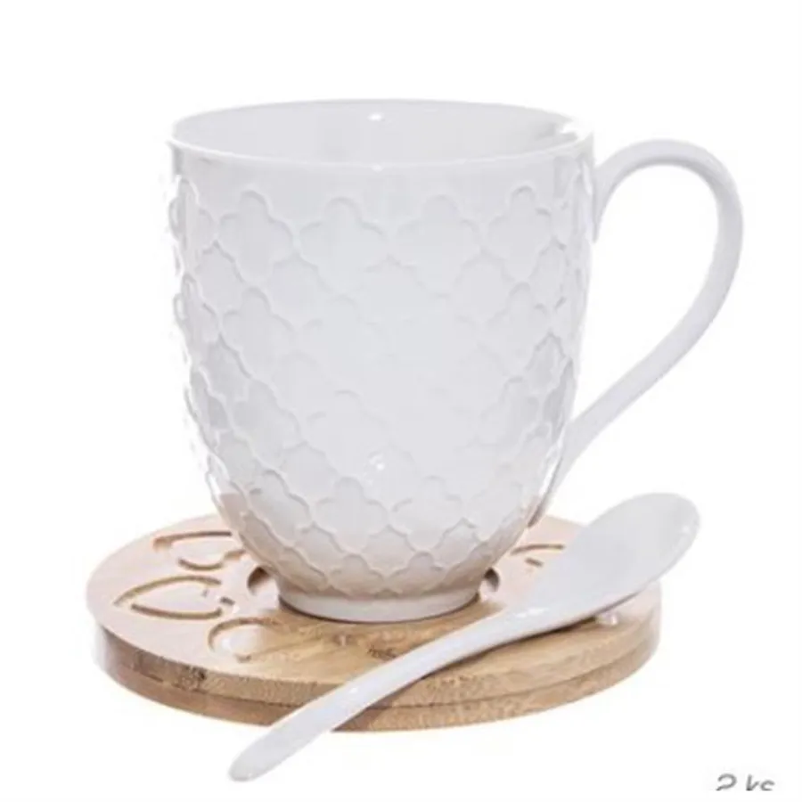 Becher, Untertasse, Löffel WHITELINE 2 Stk. O0136