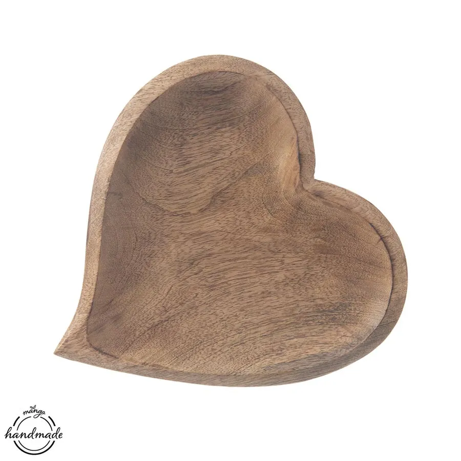 Platte Holz MANGO Herz 25x25 cm